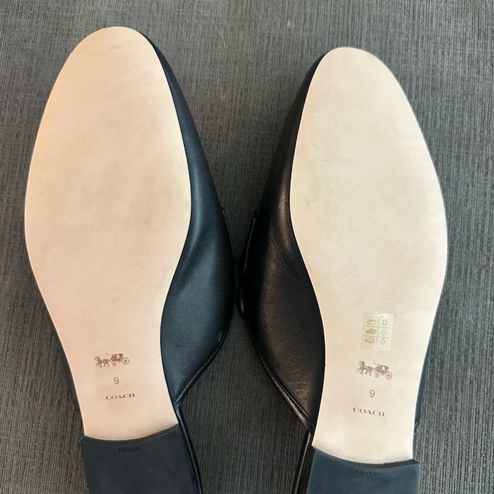 Coach Black Leather Mules - Picture 2 of 2